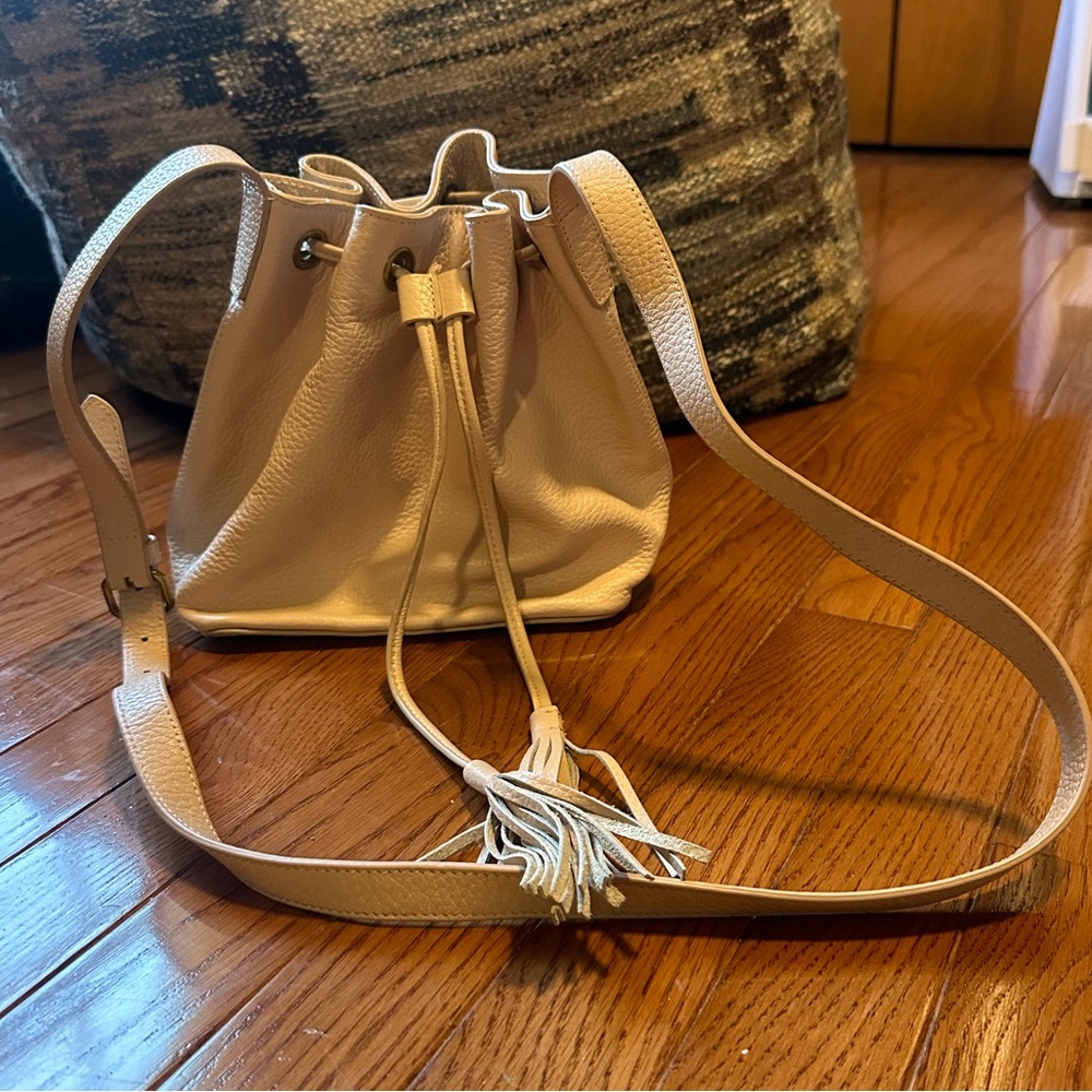 J. Crew pale pink bucket purse